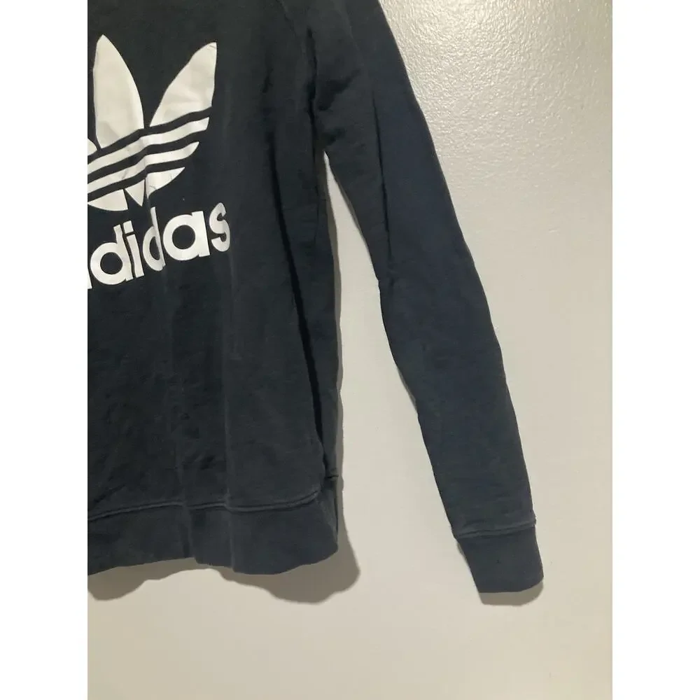 Adidas Originals Black Long Sleeve Crewneck Sweatshirt Size XS Logo Adult